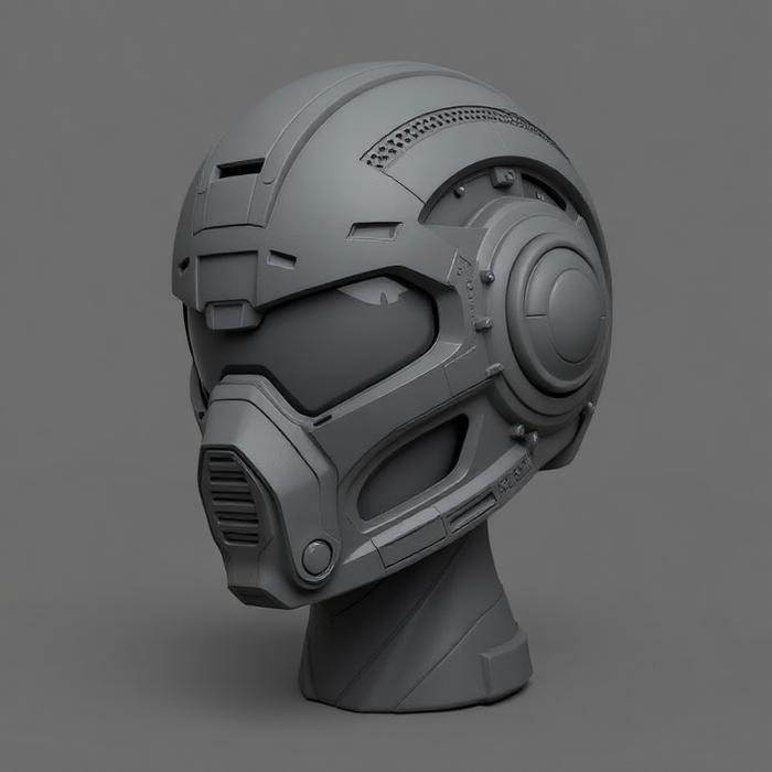 Helmet clay render